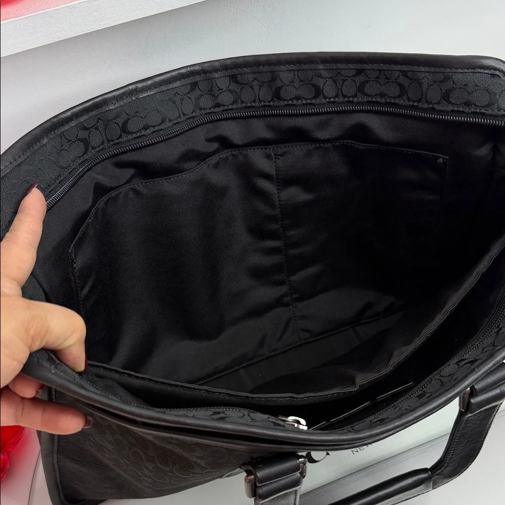 Coach F70759 Black Signature Men's Briefcase